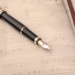 Fountain pen on music notebook